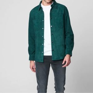 BLANKNYC GOAT SKIN LEATHER SHACKET. New with tags. Size small. Forest